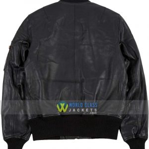 Alpha Industries MA-1 Replica Flight Bomber Leather Jacket