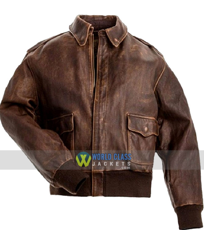 Buy Aviator A2 Flight Distressed Brown Real Leather Jacket Online