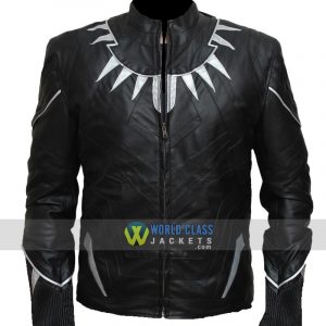 Black Panther Chadwick Boseman’s Black Leather Jacket