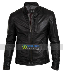 Buy Men’s Biker Hunt Black Motorcycle Real Leather Jacket