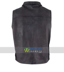 25% Off- Ryan Michael Black Faux Leather Old West Retro Vest