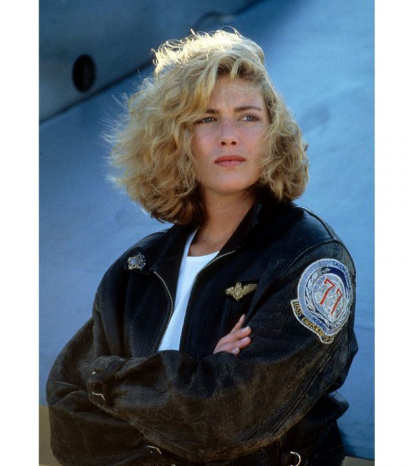 Bomber Black Pilot Aviator Leather Jacket Charlie Women Top Gun Kelly McGillis