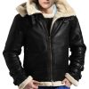 B-3 Bomber WW2 Real Sheepskin Fur Flight Leather Jacket Sale