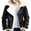 B-3 Bomber WWII Black Original Sheepskin Fur Flight Leather Jacket