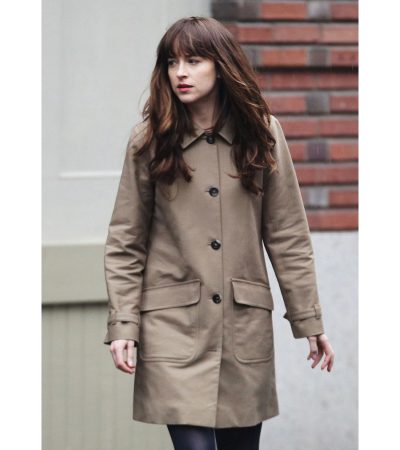 Fifty Shades Darker Anastasia Steele Cotton Trench Coat 28% OFF