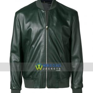 Paul Smith Green Bomber Leather Jacket