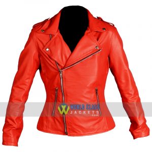 Get Madelaine Petsch Southside Serpents Riverdale Red Leather Jacket On Sale