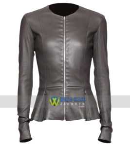 Buy State of Affairs Katherine Heigl Grey Leather Jacket