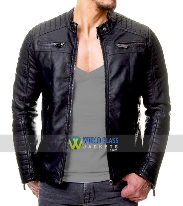 Vintage Leather Jacket >> Men S Vintage Cafe Racer Black Slim Fit Real Biker Leather Jacket Vintage Leather Jacket >> Men S Vintage Cafe Racer Black Slim Fit Real Biker Leather Jacket