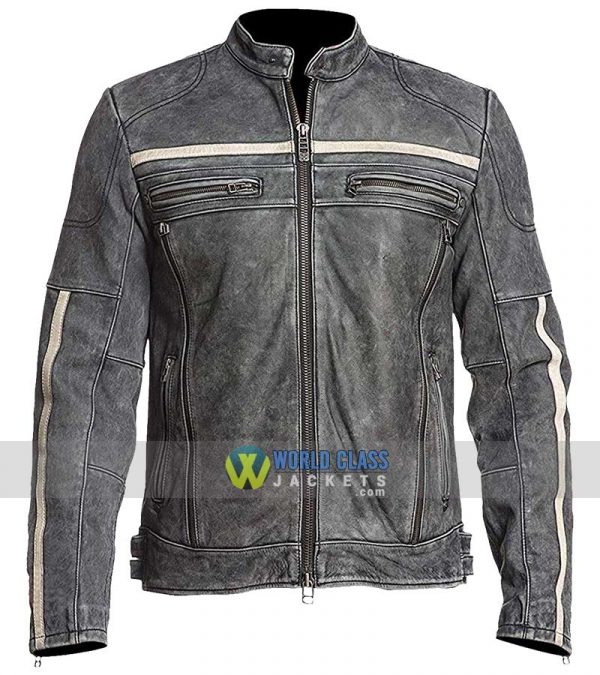 Affliction Cafe Racer Vintage Retro Moto Distressed Leather Jacket