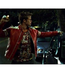 Buy Brad Pitt Fight Club Tyler Durden Black And White Leather Jacket
