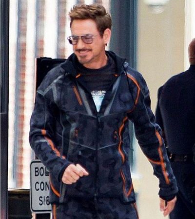 Avengers Infinity War IRONMAN Tony Stark Camouflage Hoodie Gray Jacket