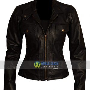 Women Real Leather Slim Fit Biker Leather Jacket