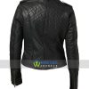 Women Classic Quilted Diamond Real Black Leather Biker Jacket