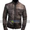 Cafe Racer Retro Distressed Vintage Moto Black Leather Jacket