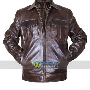 Classic Copper Rub Off Brown Distressed Vintage Mens Motorcycle Rider Leather Jacket