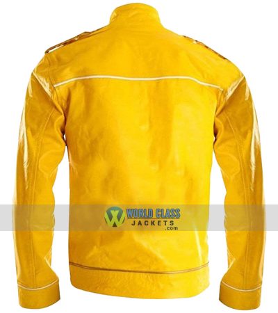 Freddie Mercury Mens Stylish Concert Strap Yellow Synthetic Leather Jacket Freddie Mercury Mens Stylish Concert Strap Yellow Synthetic Leather Jacket