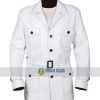 Jemaine Clement Legion White Leather Coat