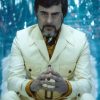 Jemaine Clement Oliver Bird Legion White Leather Coat