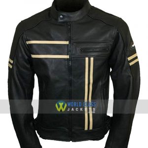 Leather Vintage Cruiser Retro Motorbike Motorcycle Jacket New Racer