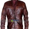 Men Motorcycle Vintage Distressed Brown Biker Quilted Cafe Racer Retro Leather Jacket