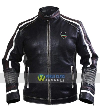 Men's Black Brando Cafe Racer Retro Biker Leather Jacket