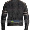 Mens Cafe Racer Brando Retro Biker Leather Jacket