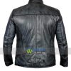 Mens Cafe Racer Retro Distressed Vintage Moto Black Leather Jacket