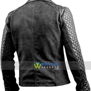 Mens Cafe Racer Stylish Biker Distressed Black Leather Jacket