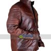 Vintage Retro Men Motorcycle Distressed Brown Biker Quilted Cafe Racer Leather Jacket