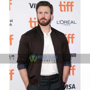 Buy Chris Evans Bomber Leather Jacket at $50 Off Sale