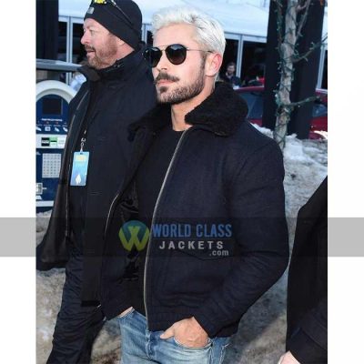 Buy Zac Efron Navy Bomber Jacket at $60 Off Sale