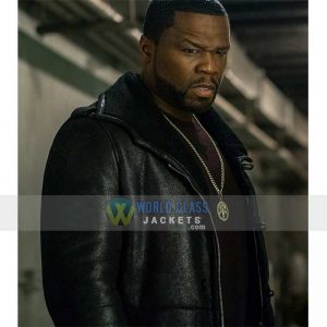 50 Cent Jackson Kanan Black Leather Mens Winter Fur Lining Coat
