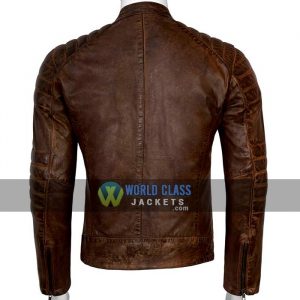 Real Leather Cafe Racer Distressed Jacket For Men On Sale