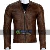 Buy Real Leather Cafe Racer Distressed Jacket For Men