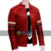 Mens New Style Cafe Racer In Red Real Leather On Sale