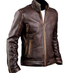 Shop X-Men Real Cowhide Leather Cafe Racer Jacket