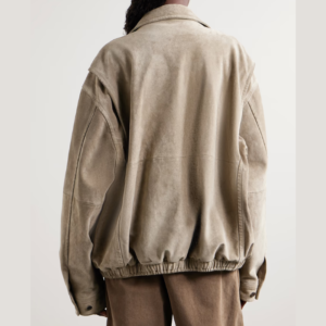 Top Kendall Jenner Oversized Bomber Suede Leather Jacket
