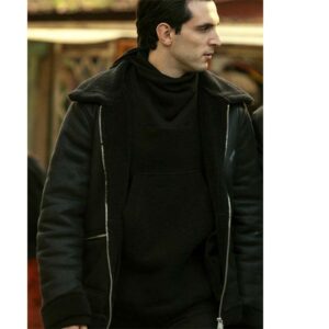 Shop Giacomo Ferrara as Alberto Anacleti's Black Leather Jacket in Suburraeterna