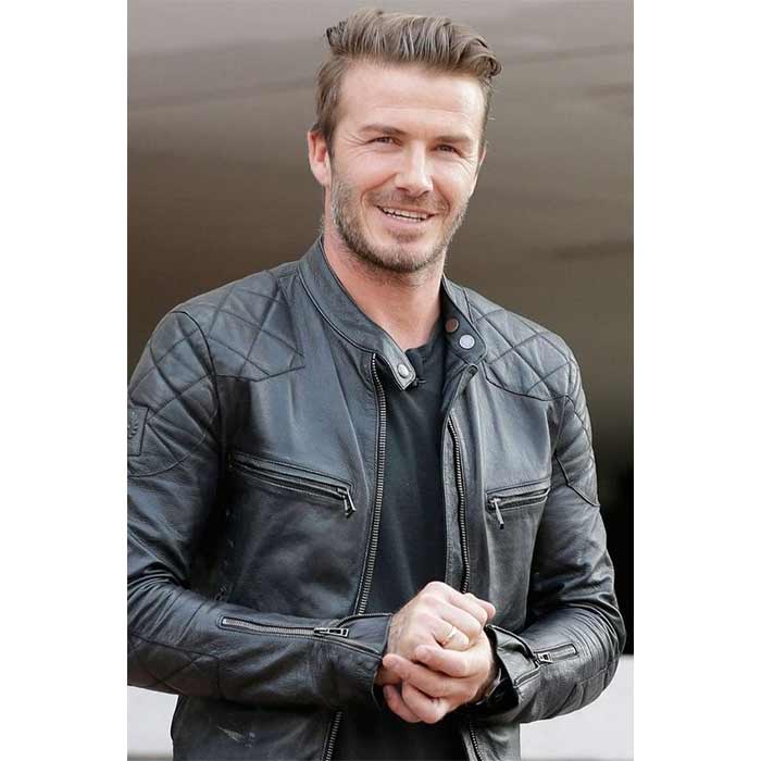 Get David Beckham Black Leather Jacket Online