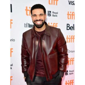 Shop Drake Graham Toronto Film Festival Leather Jacket Online