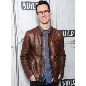 Get Edward Nygma Gotham Brown Leather Jacket at Sale