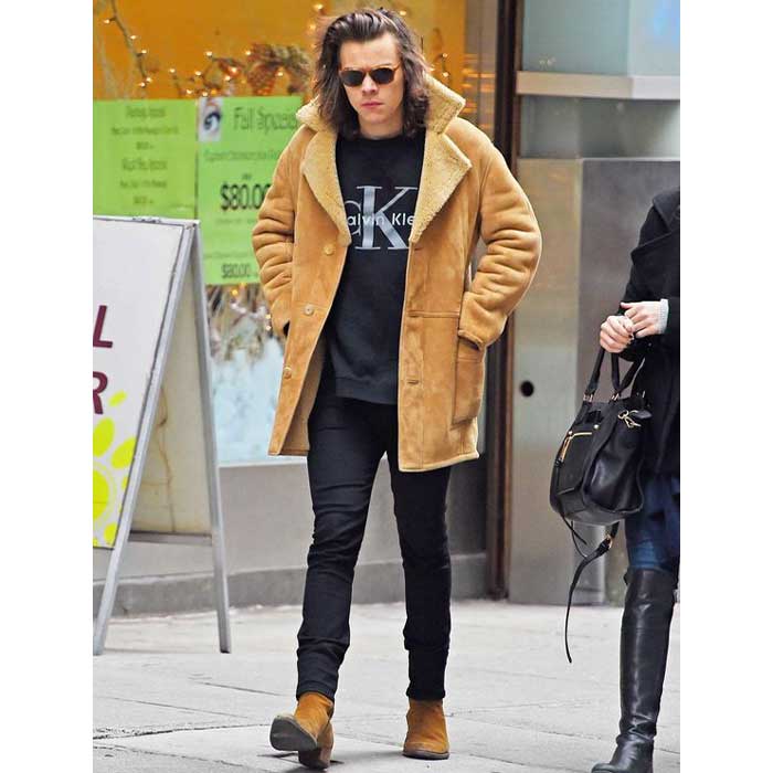 Purchase Harry Styles Brown Suede Leather Jacket at Discount