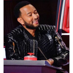 Get John Legend The Voice Crocodile Black Jacket Online