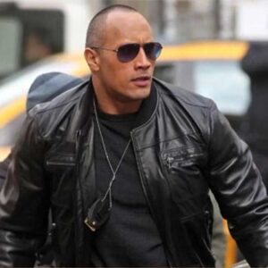 Dwayne Johnson's Black Leather Jacket from The Other Guys