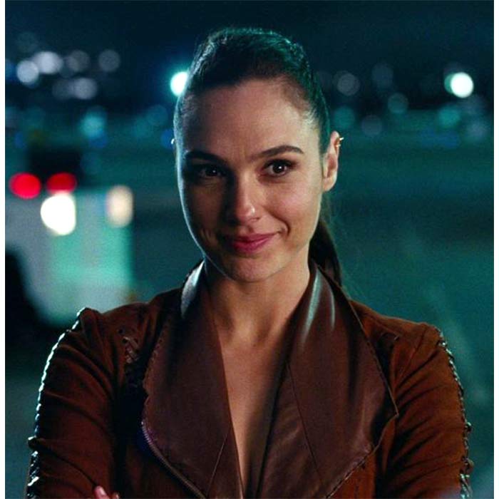 Get Justice League Gal Gadot slim fit Suede Leather Jacket at discount