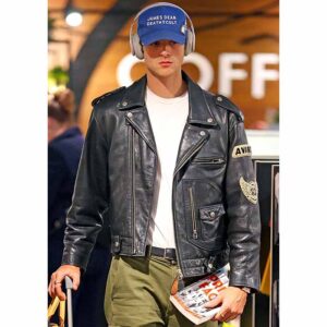 Shop Jacob Elordi Avirex Daytona Black Leather Jacket For Men