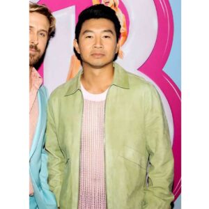Simu Liu Barbie 2023 Green Suede Jacket at Discount