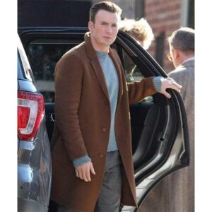 Get Chris Evans Brown Wool Coat from Movie Knives Out