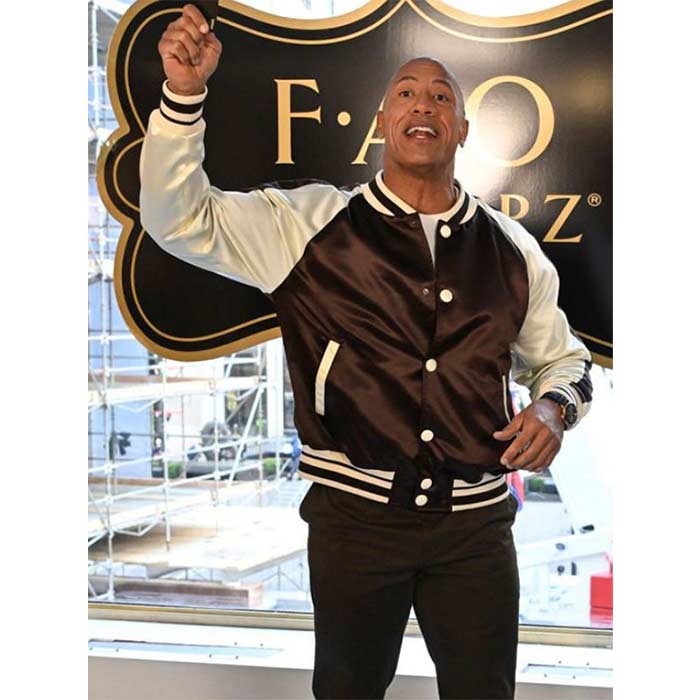 Shop Dwayne Johnson AKA The Rock Varsity Jacket